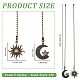 CRASPIRE 2 Style Sun Moon Star Ceiling Fan Pull Chain Bronze Extender Charm Pendant Adjustable Decorative 12.3in Extension Connector Ball Bead Cord Replacement Hanging Ornament for Lighting Lamp Decor FIND-CP0001-79-2