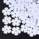 装飾アクセサリー  ポリ塩化ビニールのプラスチック製のスパンコール/スパンコールビーズ  花  ホワイト  13.5~14x13.5~14x0.6mm  穴：1.4mm  約1000個/50g X-PVC-S033-08D-1
