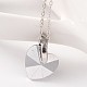 Heart Glass Pendant Necklaces & Dangle Earrings Jewelry Sets SJEW-JS00881-03-4