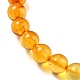 Bracelets extensibles à perles rondes en ambre naturel BJEW-Q999-F-01-3
