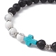 Bracelet extensible en perles de turquoise synthétique BJEW-JB09765-02-3