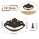 SUPERFINDINGS 10sets Antique Jewelry Box Handle with Screw for Cabinet Box Mini Jewelry Chest Decoration Jewelry Box Accessories PALLOY-FH0001-60AB-2