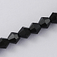 オーストリアの水晶の模造品5301 双円錐形ビーズ  カット加工ガラスビーズ連売り  ブラック  2x3mm  穴：0.5mm  約160~180個/連  16.54インチ〜17.32インチ（42~44cm） X-GLAA-S026-2mm-10-1