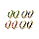 Cubic Zirconia Rectangle Beaded Hoop Earrings EJEW-M210-05G-1