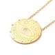 304 Stainless Steel Flat Round Pandant Necklace for Women NJEW-O126-01G-01-2