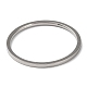304 ステンレス鋼のシンプルなプレーンバンド指輪女性用男性用  ステンレス鋼色  サイズ7  内径：17.4mm  1mm RJEW-F152-05P-2