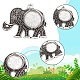 Pandahall elite fai da te cupola vuota kit per la creazione di ciondoli a forma di elefante DIY-PH0013-41-4