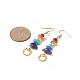 Ohrhänger aus Perlen mit Edelsteinsplittern und 304 Ohrhaken aus Edelstahl EJEW-JE05188-3