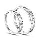 Shegrace ajustable rodio plateado 925 anillos de pareja grabados en plata de ley JR211A-1