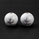 Perles européennes en bois naturel imprimées WOOD-C015-06A-5