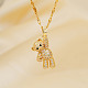 Элегантные модные латунные сверкающие прозрачные кубические цирконии мини-подвеска в виде медведя ожерелья для ключицы для женщин DD6983-5