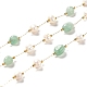 Chaînes perlées de perles naturelles et d'aventurine verte CHS-B002-01G-09-1