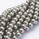 Hebras redondas de perlas de vidrio teñido ecológico HY-A002-8mm-RB022-3