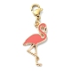 Alloy Enamel Flamingo Pendant Decotations HJEW-JM01215-2