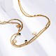 Двухслойные ожерелья из нержавеющей стали 304 со стразами NJEW-U026-03G-2