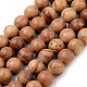 Natural Wood Lace Stone Beads Strands G-Q462-64-6mm-1