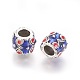 Antique Silver Plated Alloy Enamel European Style Beads MPDL-L027-01AS-2