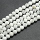 Hebras de perlas redondas esmerilado howlite G-M064-6mm-12-1