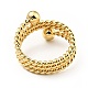 Brass Ball Triple Layer Wrap Ring for Women RJEW-E046-25G-2