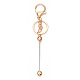 Schlüsselanhänger aus Legierung mit Perlen für die Schmuckherstellung KEYC-A011-01KCG-1