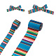2Rolls 2 Styles Stripe Pattern Printed Polyester Grosgrain Ribbon OCOR-TA0001-37N-2