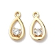 Подвески-слезинки из латунного микропаве из кубического циркония KK-Z136-02G-1