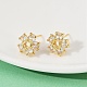 Серьги-гвоздики из латуни с микро-паве и прозрачным фианитом EJEW-U064-03D-G-2