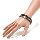 2Pcs 2 Style Natural Lava Rock & Synthetic Hematite Stretch Bracelets Set with Opalite Star BJEW-JB08183-3