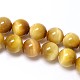 Brins de perles d'oeil de tigre d'or naturel X-G-C076-12mm-1AA-1