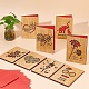 CRASPIRE Rectangle with Pattern Wooden Greeting Cards DIY-CP0006-75A-6