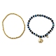Ensemble de bracelets extensibles en perles de lapis-lazuli naturel BJEW-K238-09G-2