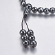 Colliers de perles de mala en hématite synthétique non magnétique NJEW-K096-11B-4