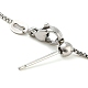 304 bracelet en acier inoxydable avec chaîne réglable en perles pour femme. BJEW-M307-01A-P-3