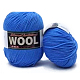 セーター帽子用のポリエステルとウールの糸  かぎ針編み用品用の 4 連売り ウール糸  ドジャーブルー  約100グラム/ロール YCOR-PW0001-003A-19-1