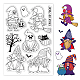 GLOBLELAND Halloween Gnome Witch Clear Stamps Pumpkin Ghost Cat Silicone Clear Stamp Seals for Cards Making DIY Scrapbooking Photo Journal Album Decoration DIY-WH0167-56-920-1
