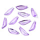 透明スプレー塗装ガラスペンダント  葉  青紫色  21.5x8x5mm  穴：1.2mm GGLA-S054-015A-01-1