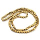 Golden Plated Electroplate Glass Beads Strands EGLA-G037-01A-FP01-2