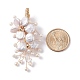 Ramillete de boda broche de perlas keshi naturales JEWB-BR00061-01-7