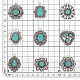 PandaHall Elite 24Pcs 12 Styles Synthetic Turquoise Pendants PALLOY-PH0002-19-2
