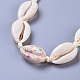 Collana di perline regolabili conchiglia e set di gioielli bracciali SJEW-JS01019-04-7
