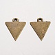 Triangolo tibetano in lega stile ciondoli tag vuoto X-PALLOY-K110-26AB-NR-1