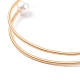 Круглый браслет-манжета лэмпворк с жемчугом и бисером BJEW-JB08328-5
