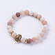 Natural Pink Aventurine Beads Stretch Bracelets BJEW-E325-F01-F-1