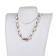 Verstellbare Halsketten aus Kaurimuschel Perlen NJEW-JN02278-6