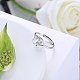 Adjustable 925 Sterling Silver Cubic Zirconia Finger Rings RJEW-BB20770-6-4