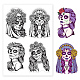 PH PandaHall Spooky Woman Clear Stamp Seal Halloween Flowered Skull Silicone Seals Film Frame Transparent Stamp Scrapbooking Crafting Decorations for Holiday Card DIY Crafts DIY-WH0167-56-925-1