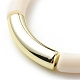 Bracelet extensible perlé tube incurvé acrylique pour femme BJEW-JB08439-05-5