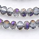 Half Rainbow Plated Faceted Rondelle Glass Beads Strands GLAA-A024B-HR12-1