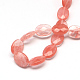 Faceted Oval Cherry Quartz Glass Beads Strands X-G-R303-15-2