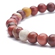 Bracelet extensible en perles rondes en mookaite naturel BJEW-JB07904-01-4